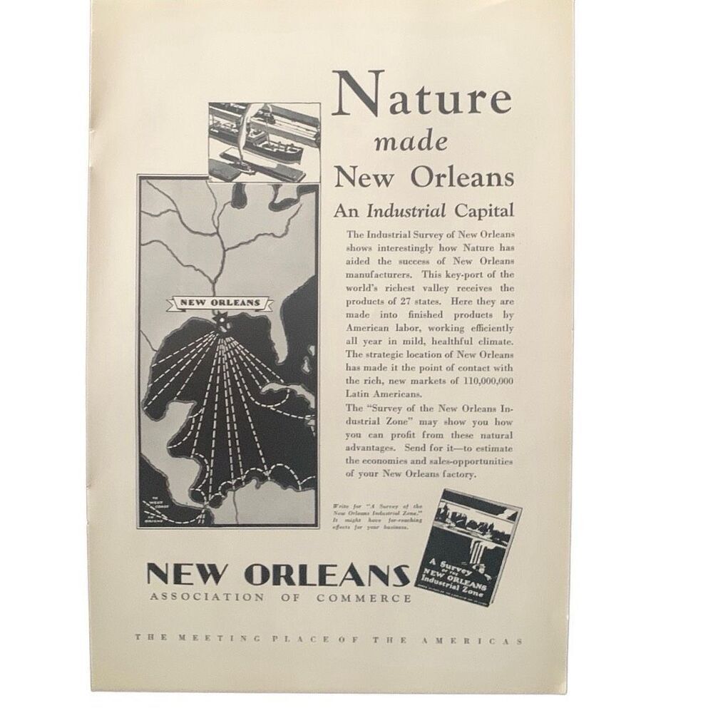 Vintage 1930 New Orleans Industrial Capital Ad Advertisement